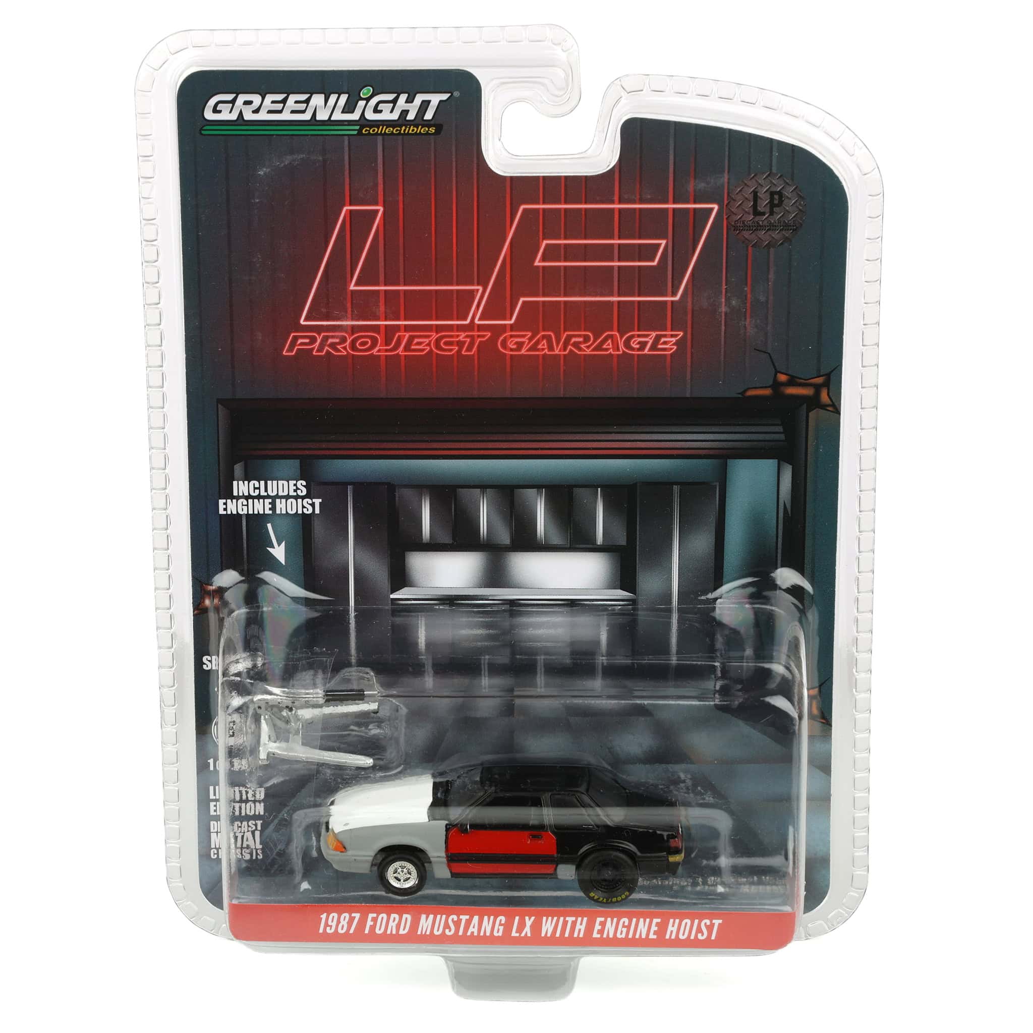 1/64 1987 Ford Mustang LX Project Car, Black & Gray with Red Door