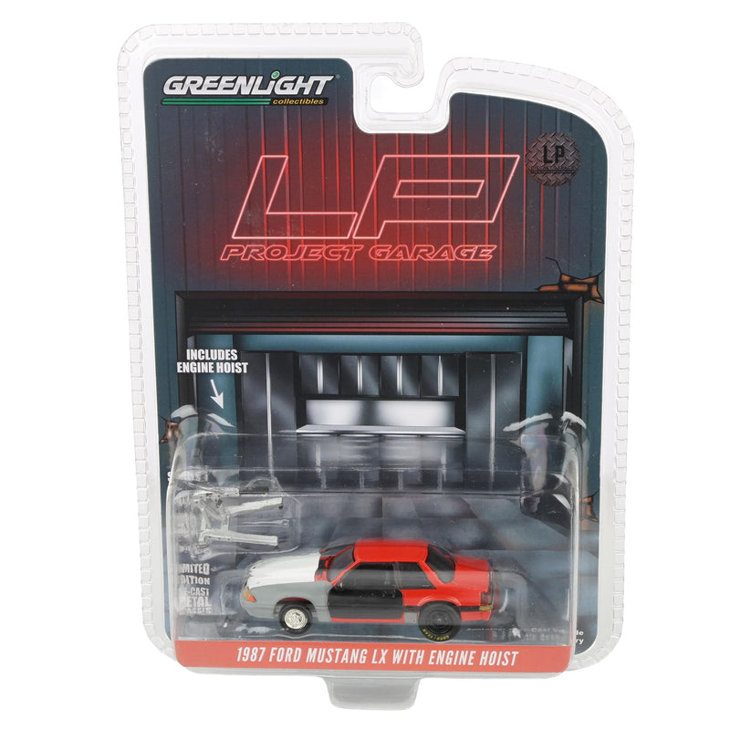 1/64 1987 Ford Mustang LX Project Car, Red & Gray with Black Door, LP Diecast Exclusive