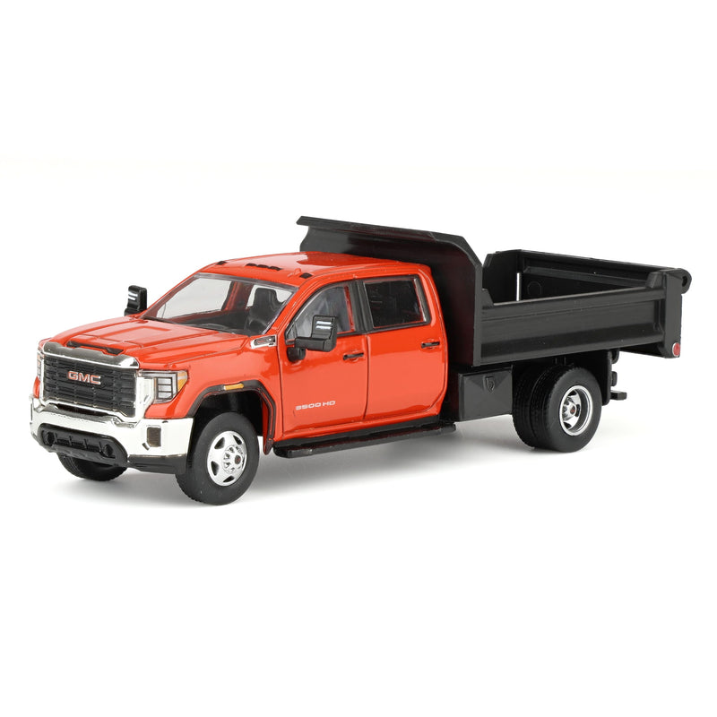 1/64 2022 GMC Sierra 3500HD Pickup Truck with Dump Bed, Cardinal Red, Karson Diecast Exclusive