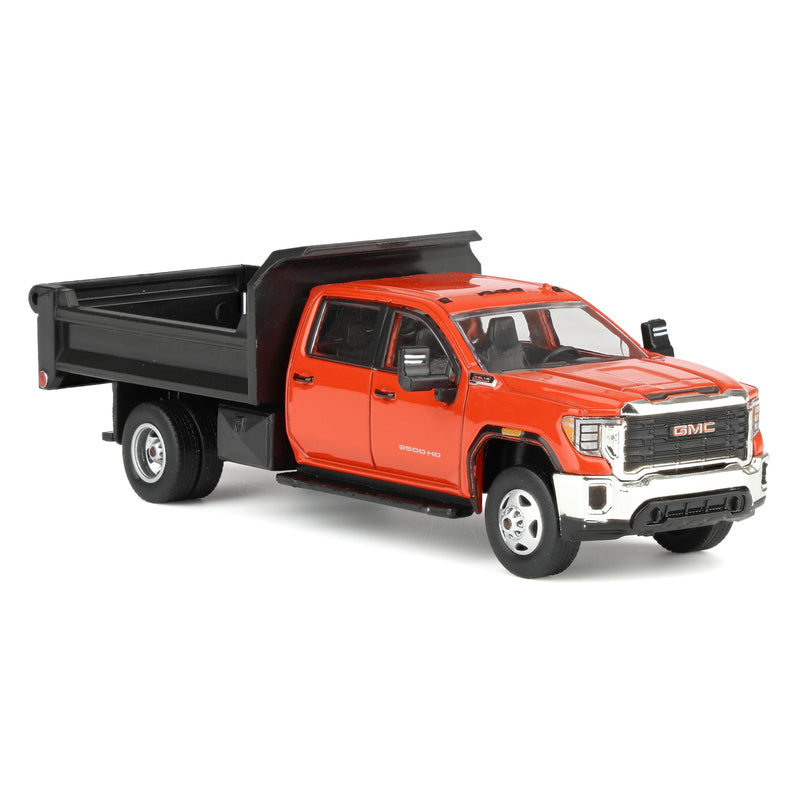 1/64 2022 GMC Sierra 3500HD Pickup Truck with Dump Bed, Cardinal Red, Karson Diecast Exclusive