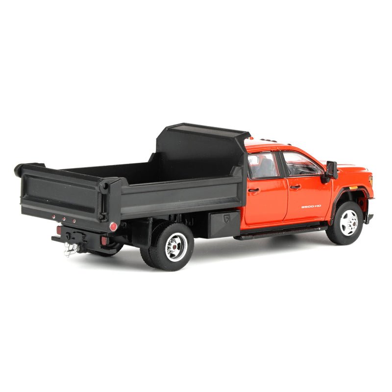 1/64 2022 GMC Sierra 3500HD Pickup Truck with Dump Bed, Cardinal Red, Karson Diecast Exclusive
