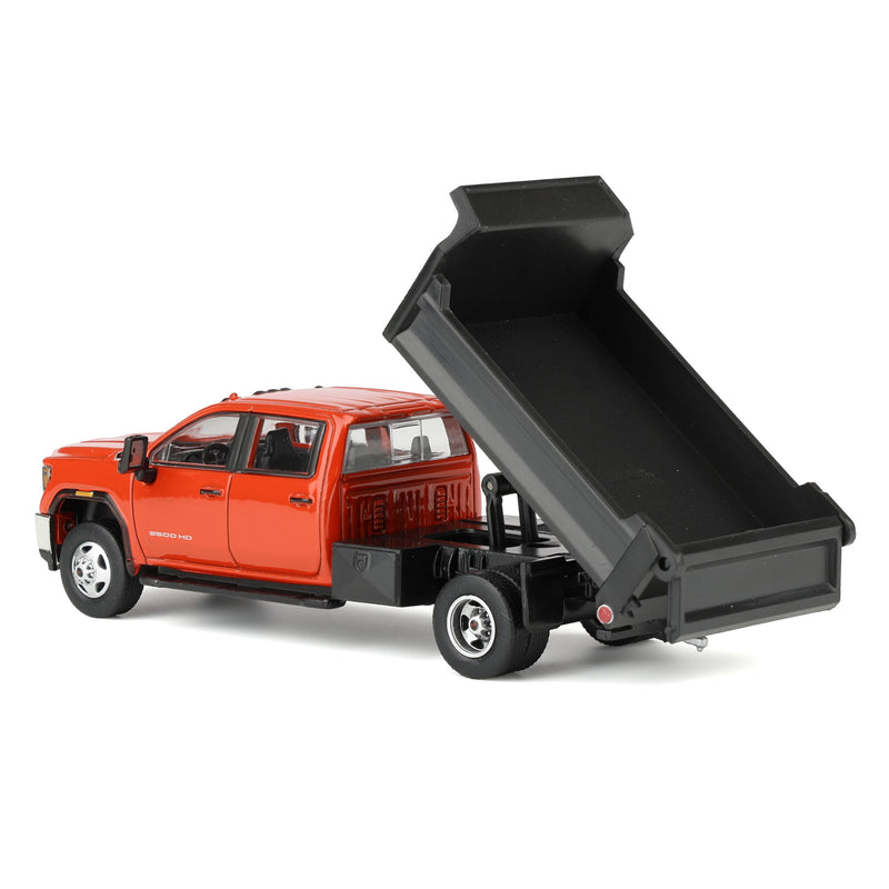 1/64 2022 GMC Sierra 3500HD Pickup Truck with Dump Bed, Cardinal Red, Karson Diecast Exclusive