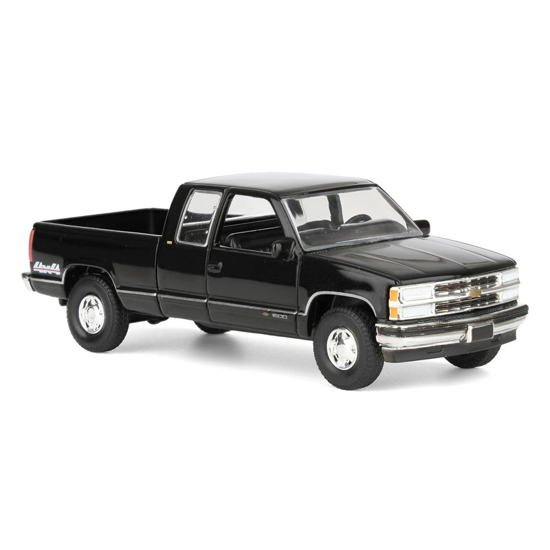 1/64 1998 Chevrolet Silverado 1500 Extended Cab Pickup Truck, Black, Outback Toys Exclusive