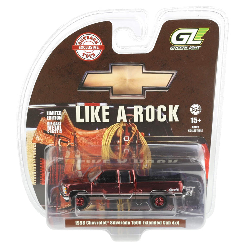 Dark Red Chrome Chase Unit ~ 1/64 1998 Chevrolet Silverado 1500 Ext. Cab, OBT Exclusive