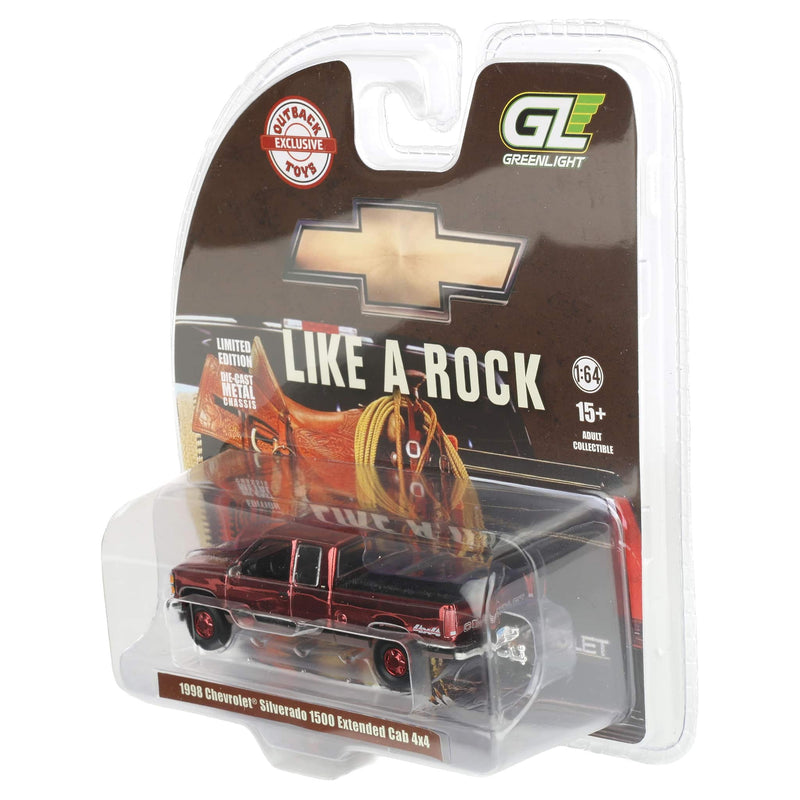 Dark Red Chrome Chase Unit ~ 1/64 1998 Chevrolet Silverado 1500 Ext. Cab, OBT Exclusive