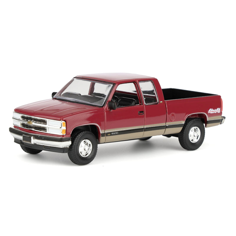 1/64 1998 Chevrolet Silverado 1500 Extended Cab Pickup Truck, Dark Toreador Red & Tan, Outback Toys Exclusive