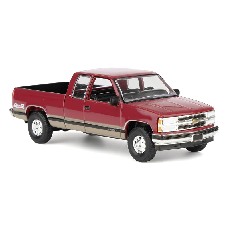 1/64 1998 Chevrolet Silverado 1500 Extended Cab Pickup Truck, Dark Toreador Red & Tan, Outback Toys Exclusive