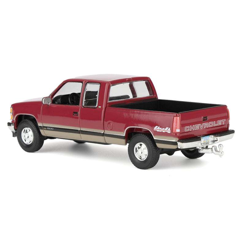 1/64 1998 Chevrolet Silverado 1500 Extended Cab Pickup Truck, Dark Toreador Red & Tan, Outback Toys Exclusive