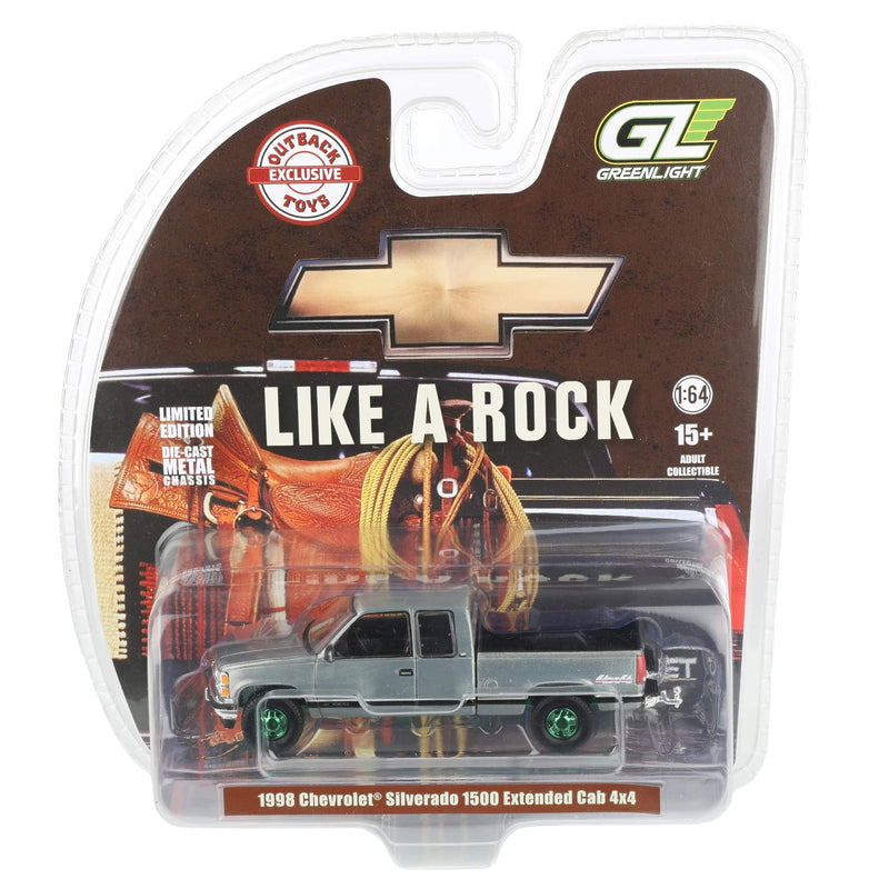 Raw & Green Chrome Chase Unit ~ 1/64 1998 Chevrolet Silverado 1500 Ext. Cab, OBT Exclusive