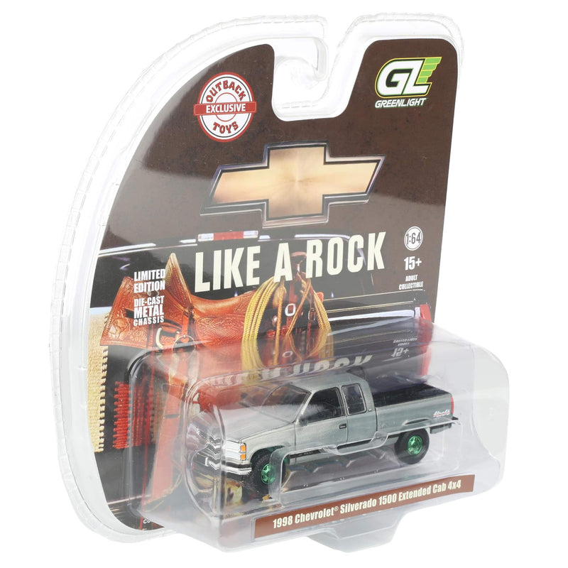 Raw & Green Chrome Chase Unit ~ 1/64 1998 Chevrolet Silverado 1500 Ext. Cab, OBT Exclusive