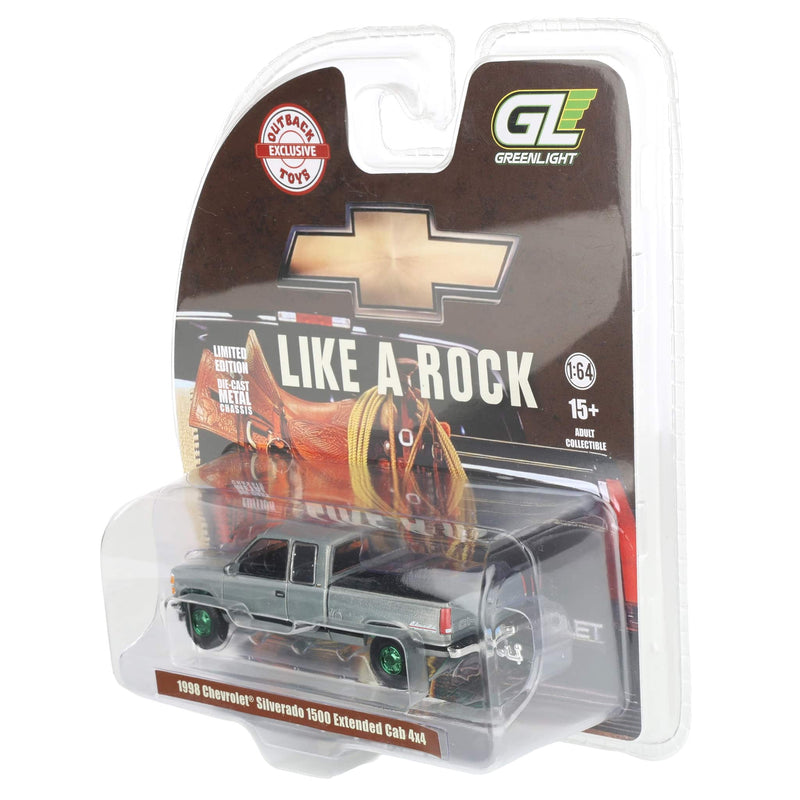 Raw & Green Chrome Chase Unit ~ 1/64 1998 Chevrolet Silverado 1500 Ext. Cab, OBT Exclusive