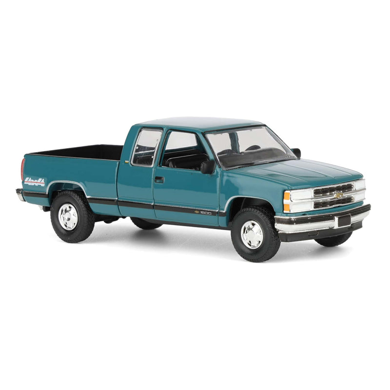 1/64 1998 Chevrolet Silverado 1500 Extended Cab Pickup Truck, Emerald Green, Outback Toys Exclusive