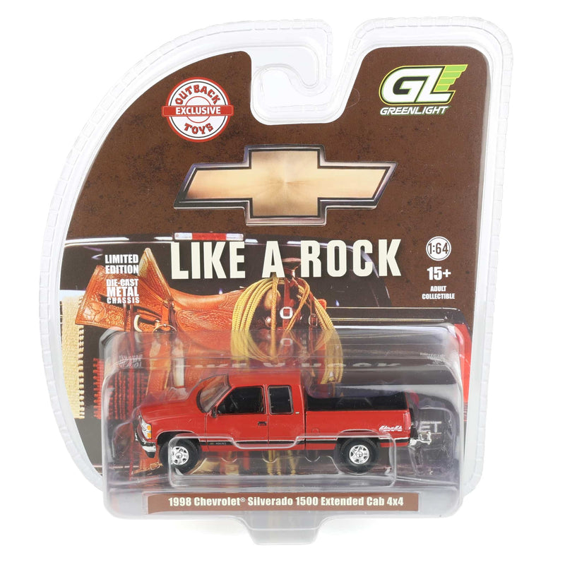 1/64 1998 Chevrolet Silverado 1500 Extended Cab Pickup Truck, Victory Red, Outback Toys Exclusive