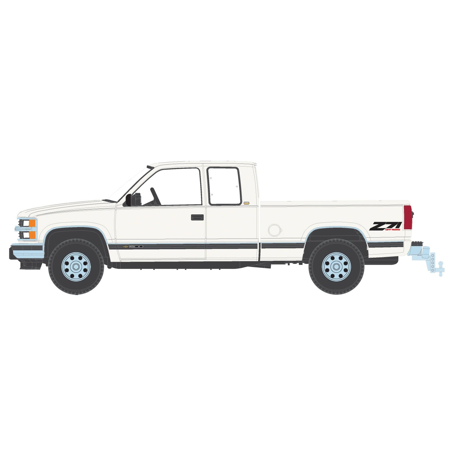 1/64 Lifted 1998 Chevrolet Silverado 1500 Extended Cab, Olympic