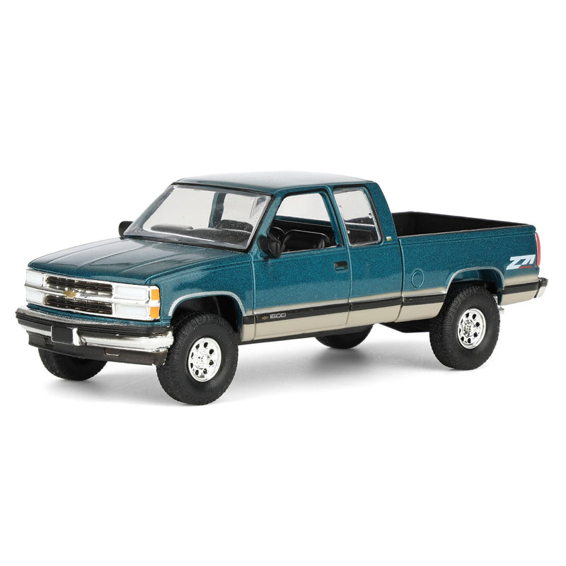 1/64 Lifted 1998 Chevrolet Silverado 1500 Extended Cab Pickup Truck, Emerald Green & Tan, Outback Toys Exclusive