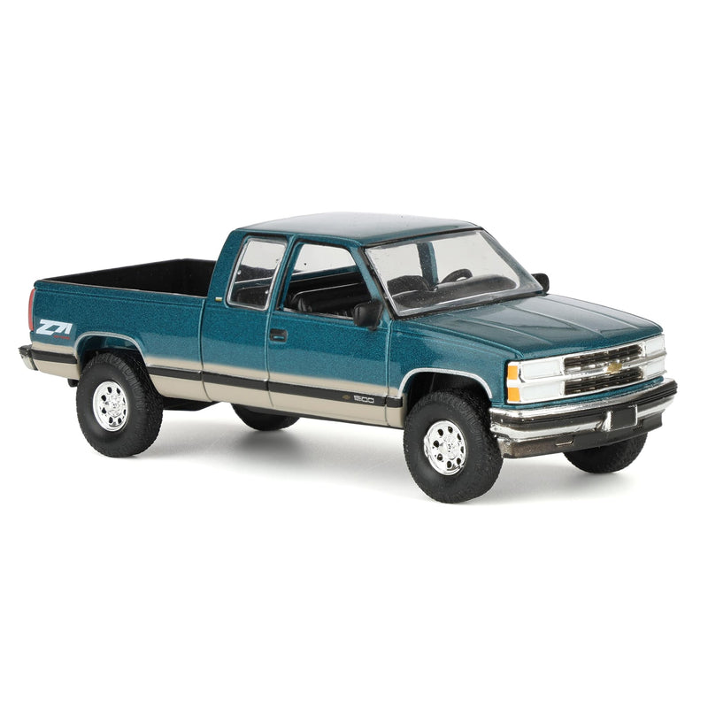 1/64 Lifted 1998 Chevrolet Silverado 1500 Extended Cab Pickup Truck, Emerald Green & Tan, Outback Toys Exclusive
