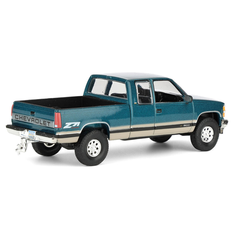 1/64 Lifted 1998 Chevrolet Silverado 1500 Extended Cab Pickup Truck, Emerald Green & Tan, Outback Toys Exclusive