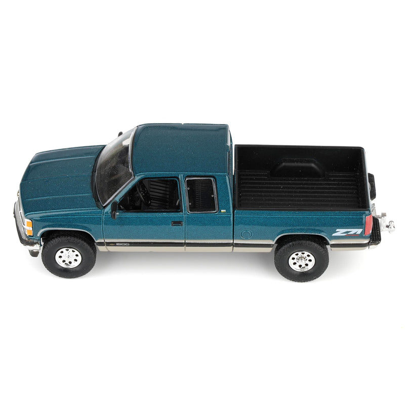 1/64 Lifted 1998 Chevrolet Silverado 1500 Extended Cab Pickup Truck, Emerald Green & Tan, Outback Toys Exclusive