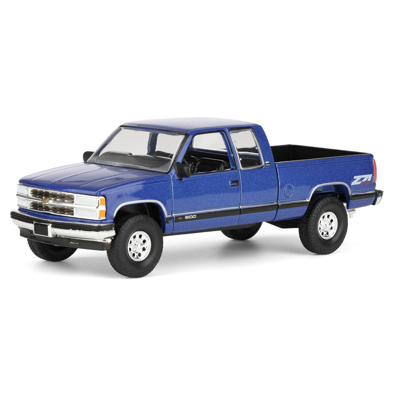 1/64 Lifted 1998 Chevrolet Silverado 1500 Extended Cab Pickup Truck, Indigo Blue, Outback Toys Exclusive