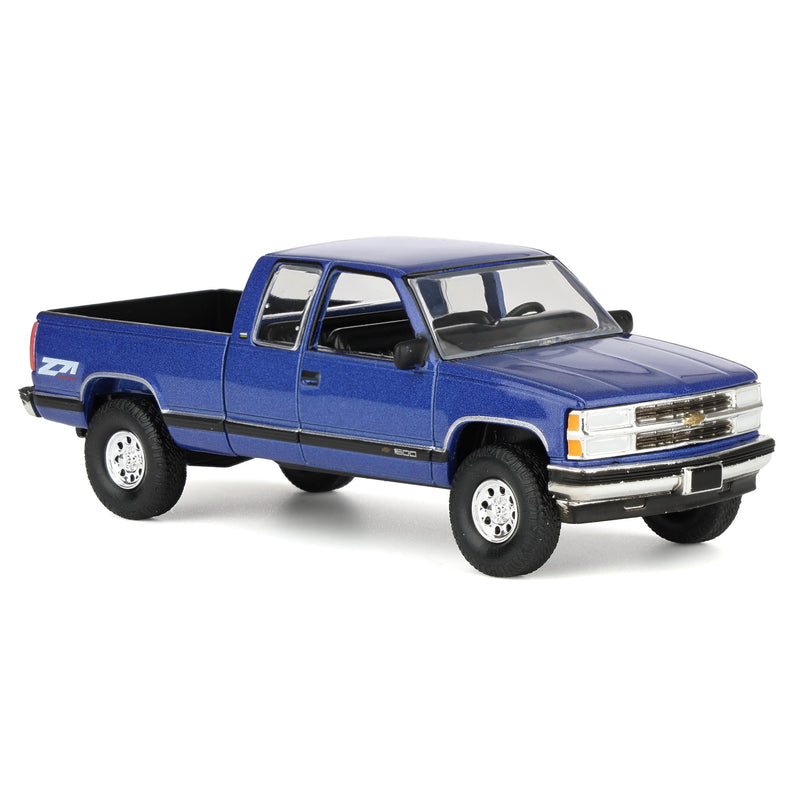 1/64 Lifted 1998 Chevrolet Silverado 1500 Extended Cab Pickup Truck, Indigo Blue, Outback Toys Exclusive