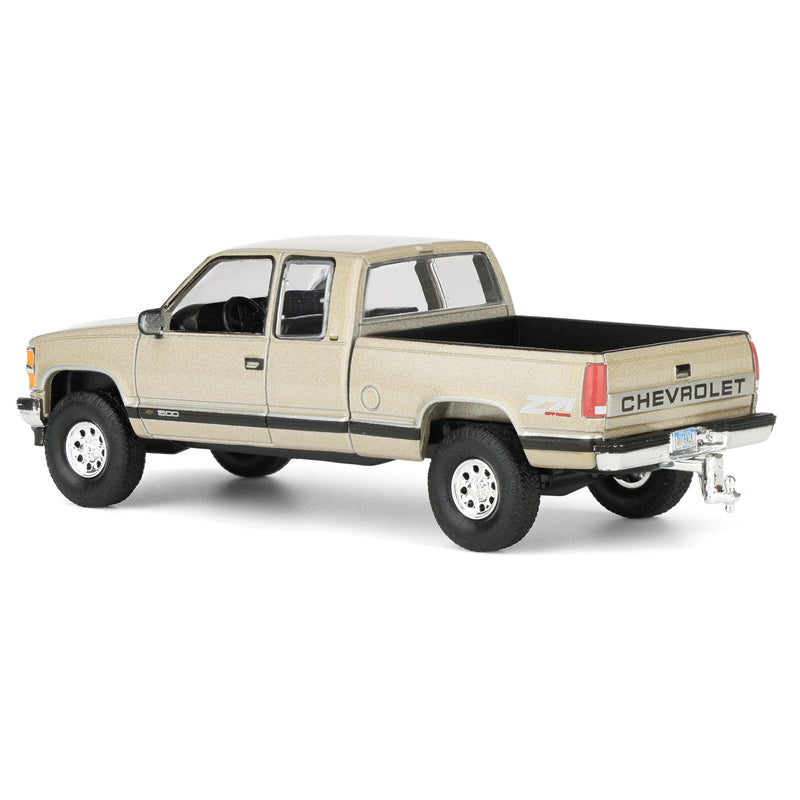 1/64 Lifted 1998 Chevrolet Silverado 1500 Extended Cab Pickup Truck, Light Sandrift, Outback Toys Exclusive