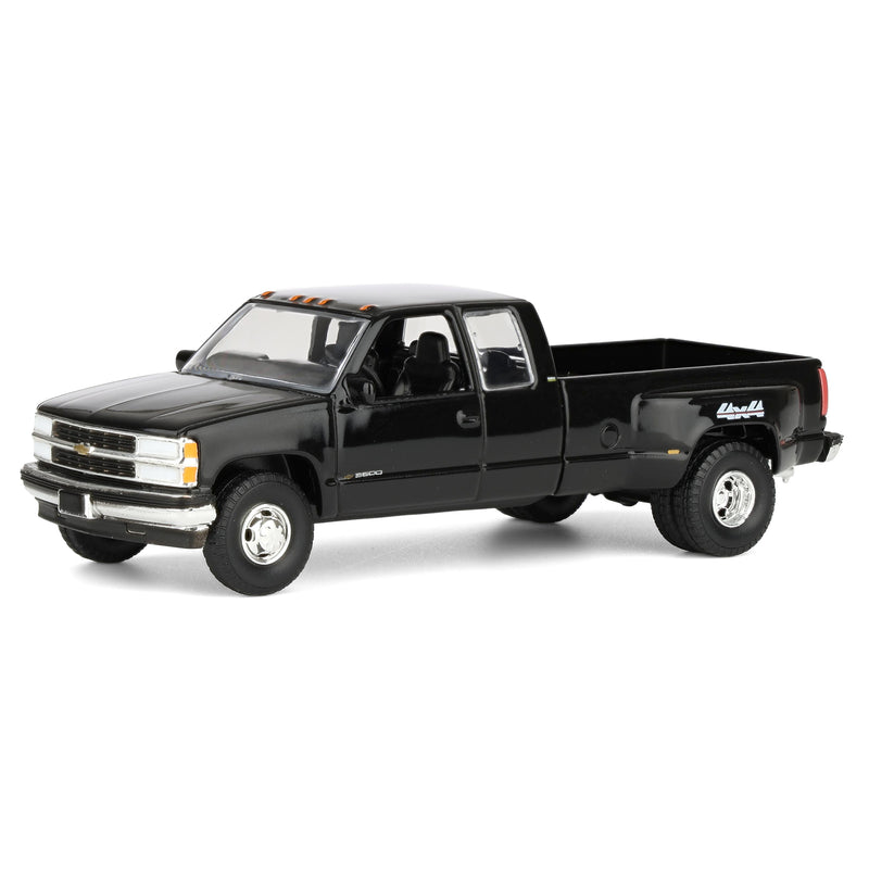 1/64 1998 Chevrolet Silverado 3500 Extended Cab Dually Pickup Truck, Black, Outback Toys Exclusive