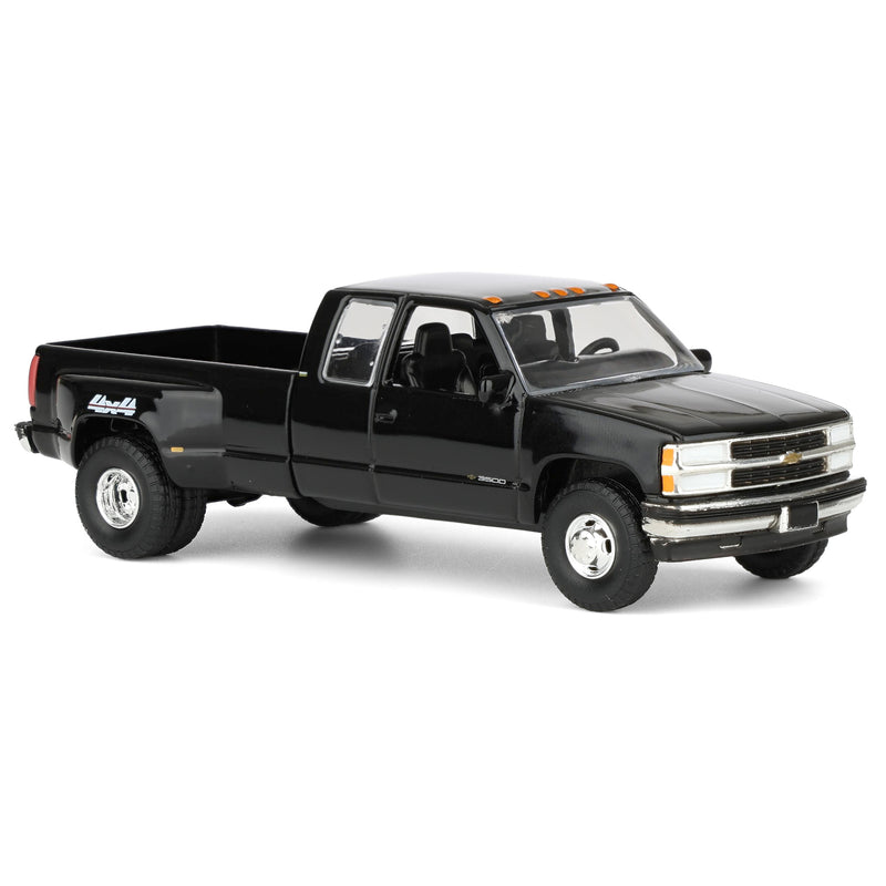 1/64 1998 Chevrolet Silverado 3500 Extended Cab Dually Pickup Truck, Black, Outback Toys Exclusive
