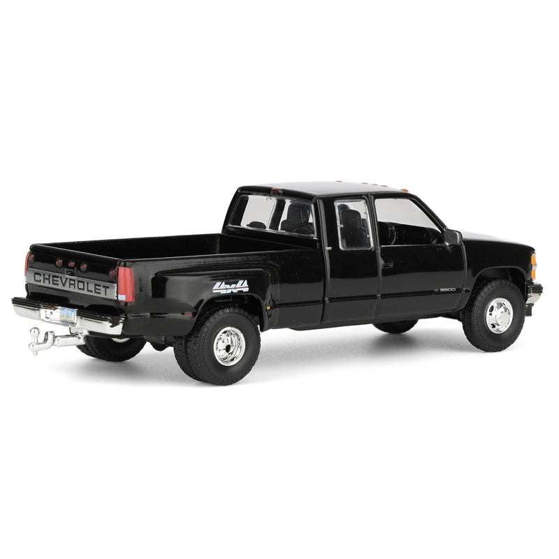 1/64 1998 Chevrolet Silverado 3500 Extended Cab Dually Pickup Truck, Black, Outback Toys Exclusive