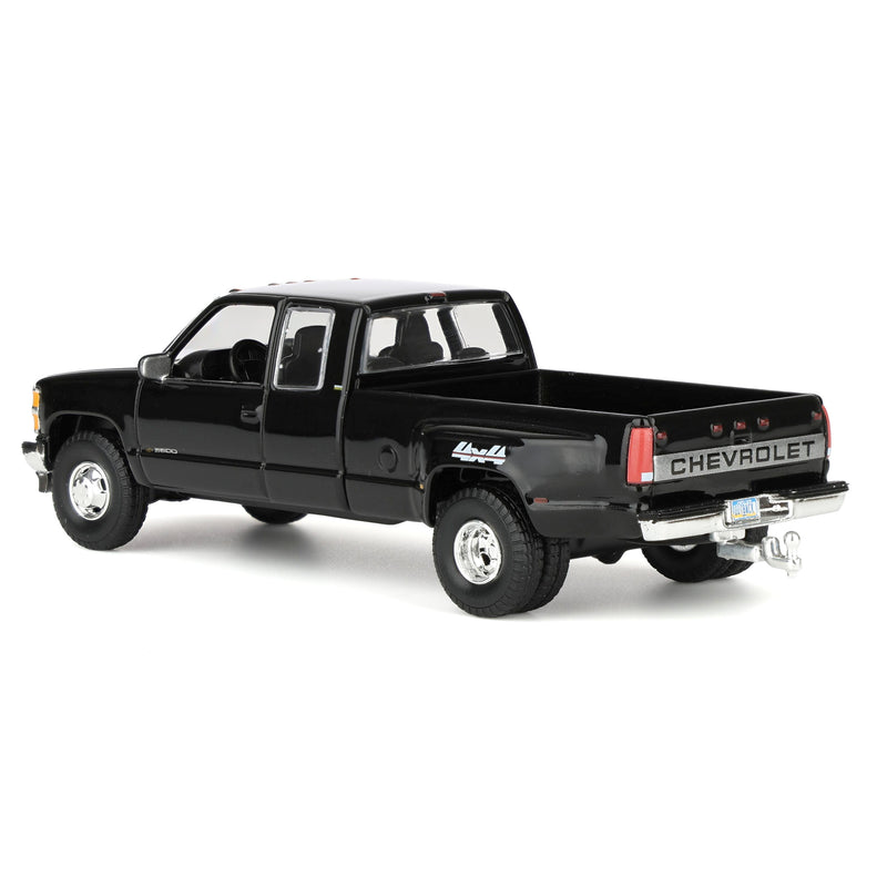 1/64 1998 Chevrolet Silverado 3500 Extended Cab Dually Pickup Truck, Black, Outback Toys Exclusive