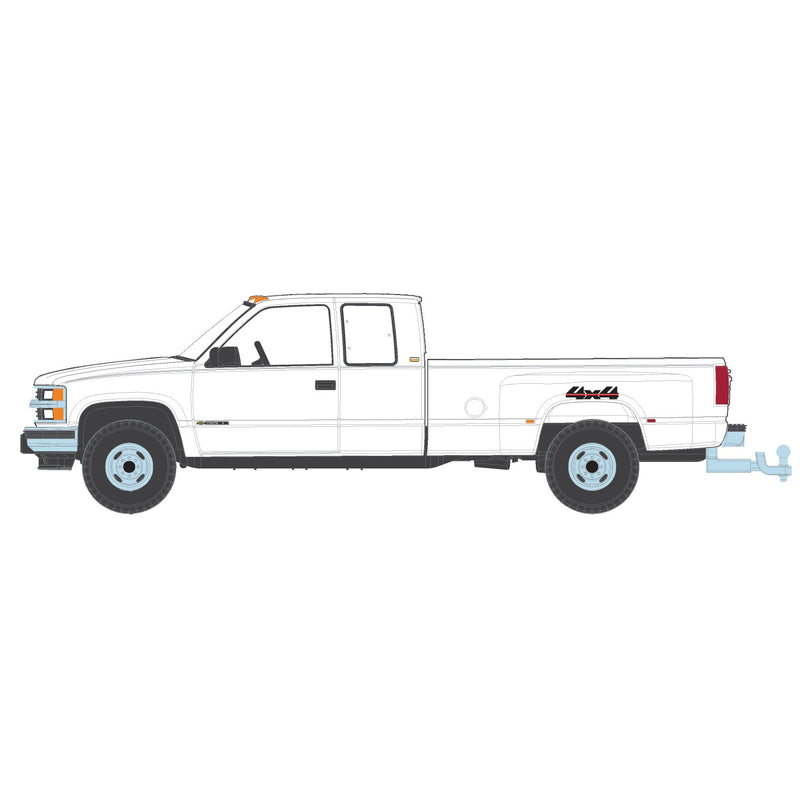 1/64 1998 Chevrolet Silverado 3500 Extended Cab Dually, Olympic White, Outback Toys Exclusive