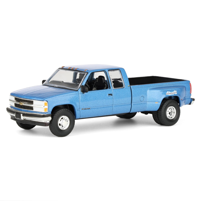 1/64 1998 Chevrolet Silverado 3500 Extended Cab Dually Pickup Truck, Light Stellar Blue, Outback Toys Exclusive