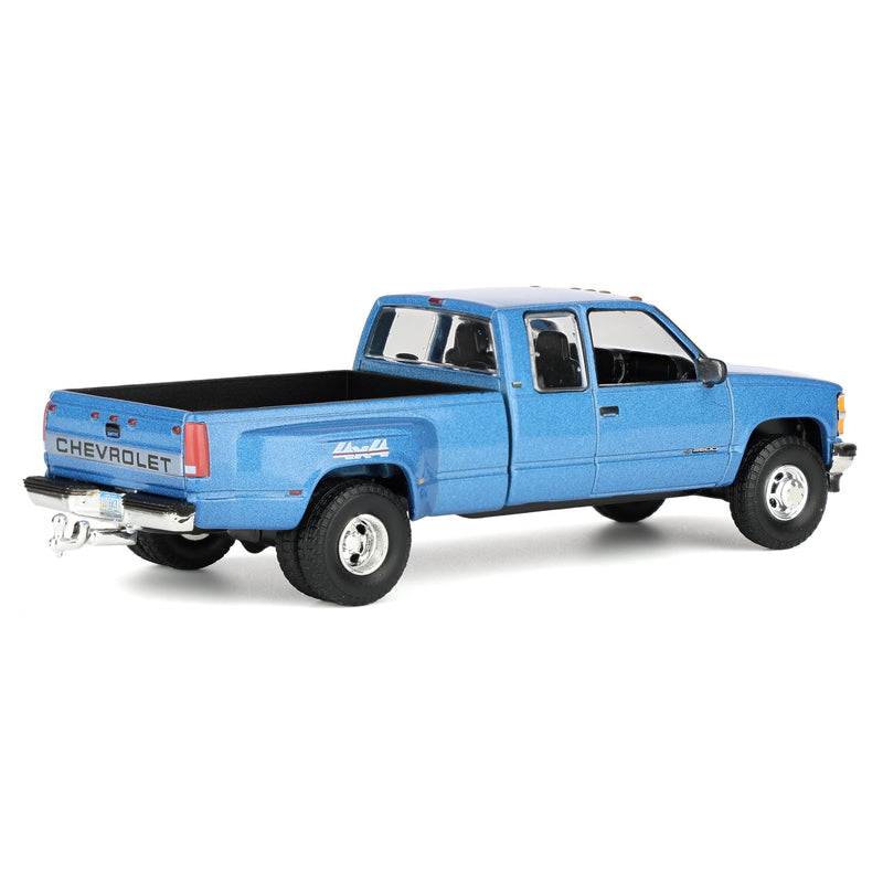 1/64 1998 Chevrolet Silverado 3500 Extended Cab Dually Pickup Truck, Light Stellar Blue, Outback Toys Exclusive