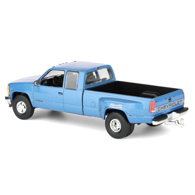 1/64 1998 Chevrolet Silverado 3500 Extended Cab Dually Pickup Truck, Light Stellar Blue, Outback Toys Exclusive