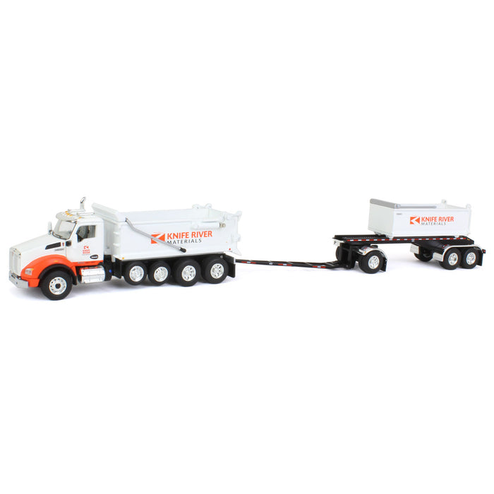 1/64 Kenworth T880 Dump w/ Dolly & Rogue Tandem Dump Trailer, Knife River, 2021 Natl Toy Truck 'N Construction