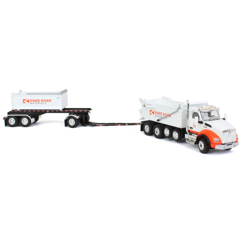 1/64 Kenworth T880 Dump with Dolly & Rogue Tandem Dump Trailer, Knife River, 2021 Nat'l Toy Truck 'N Construction