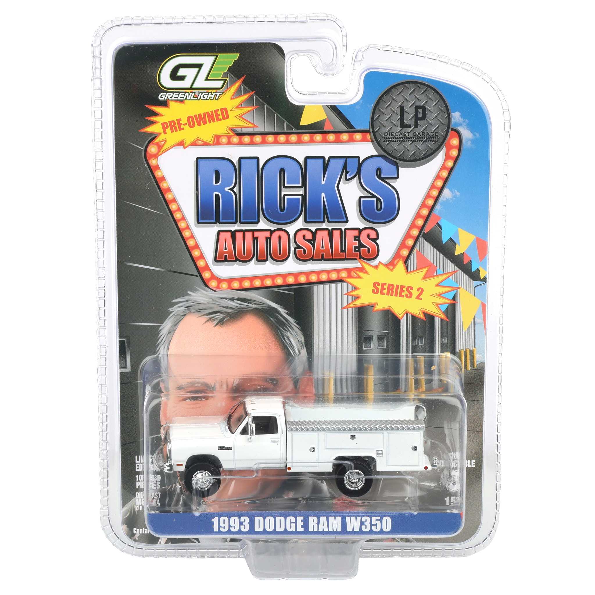 1/64 1993 Dodge Ram 350 Pickup Truck with Service Bed, White