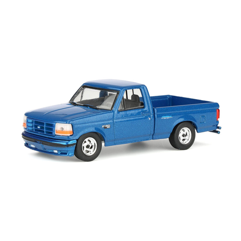 1/64 1995 Ford F-150 Lightning Pickup Truck, Sonic Blue, Rick's Auto Sales Series 2 by GreenLight Collectibles
