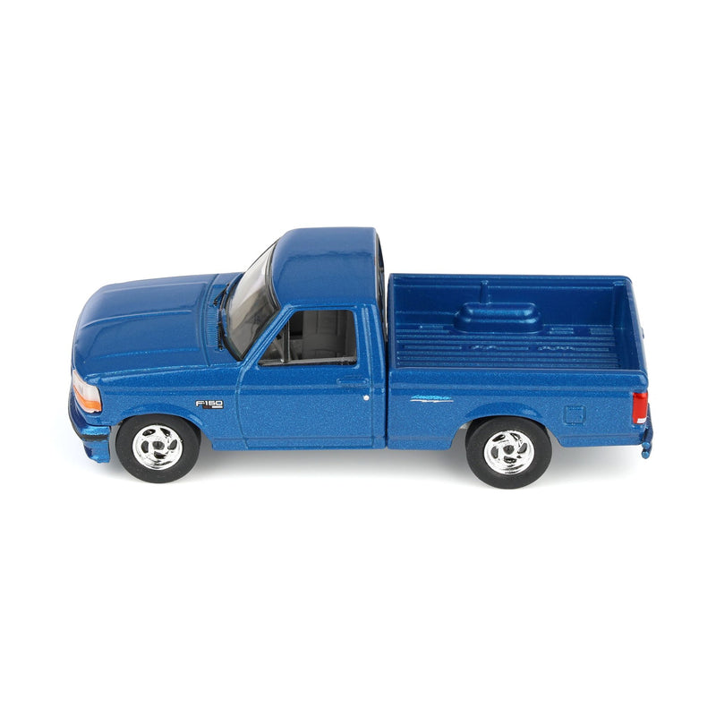 1/64 1995 Ford F-150 Lightning Pickup Truck, Sonic Blue, Rick's Auto Sales Series 2 by GreenLight Collectibles