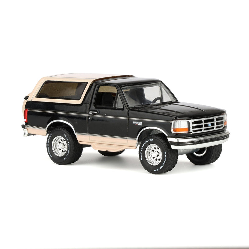 1/64 1995 Ford Bronco, Black with Tan Roof, Rick's Auto Sales Series 2 by GreenLight Collectibles