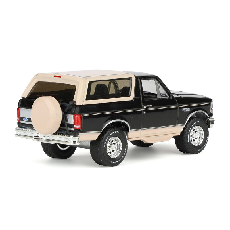1/64 1995 Ford Bronco, Black with Tan Roof, Rick's Auto Sales Series 2 by GreenLight Collectibles
