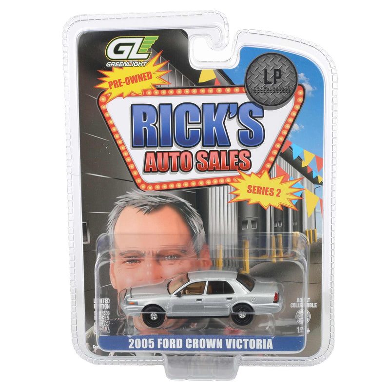 1/64 2005 Ford Crown Victoria Ex-Cop Car, Gold, Rick's Auto Sales Series 2 by GreenLight Collectibles