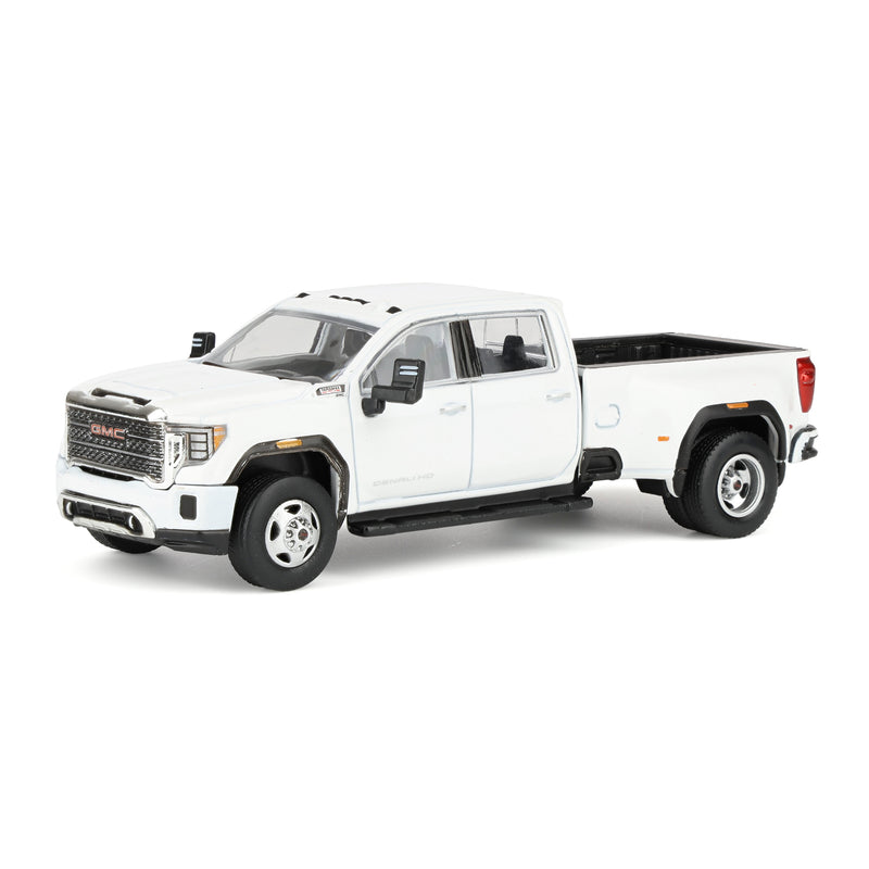 1/64 2022 GMC Sierra 3500 Denali Dually Pickup Truck, White Frost by GreenLight Collectibles