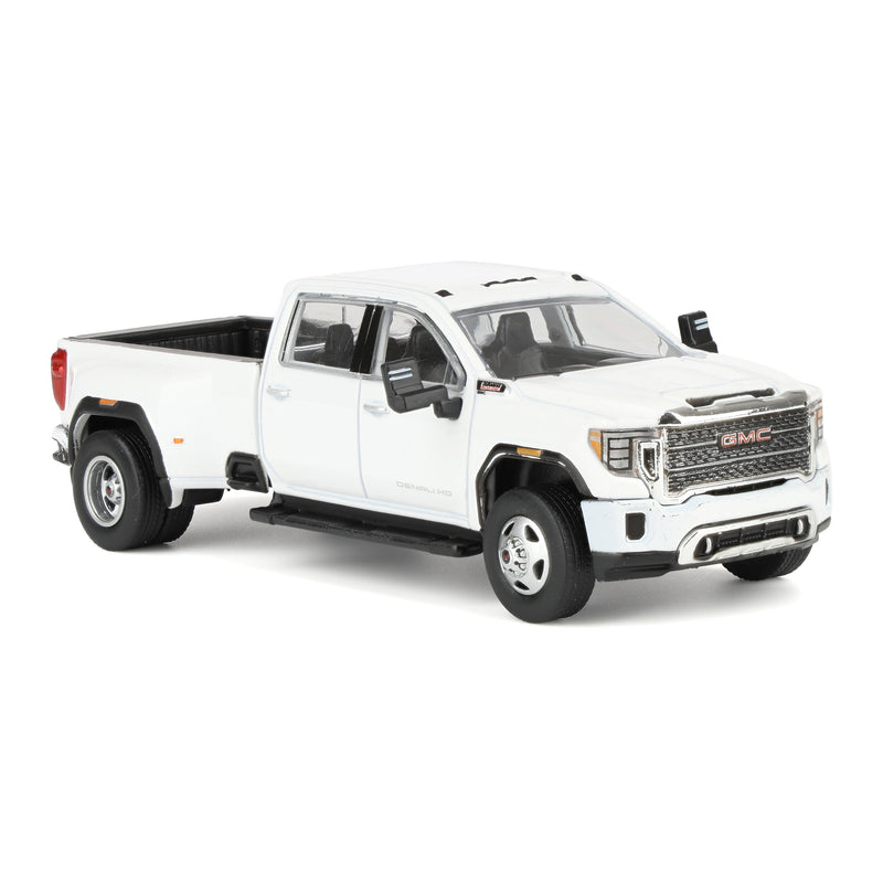 1/64 2022 GMC Sierra 3500 Denali Dually Pickup Truck, White Frost by GreenLight Collectibles