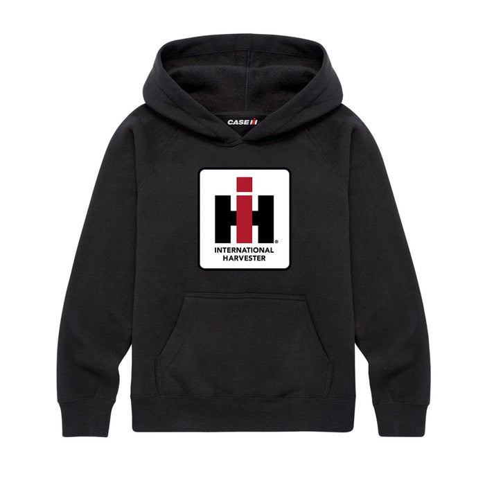 YOUTH IH Logo Black Raglan Hooded Sweatshirt