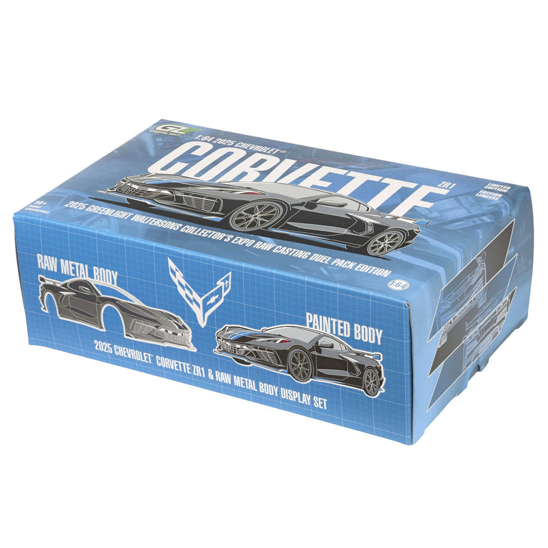 Charcoal Chrome Chase Unit ~ 1/64 2025 Chevrolet Corvette C8 ZR1 Raw Casting Dual Pack, 2025 GreenLight Waltersons Product Expo Dinner Exclusive