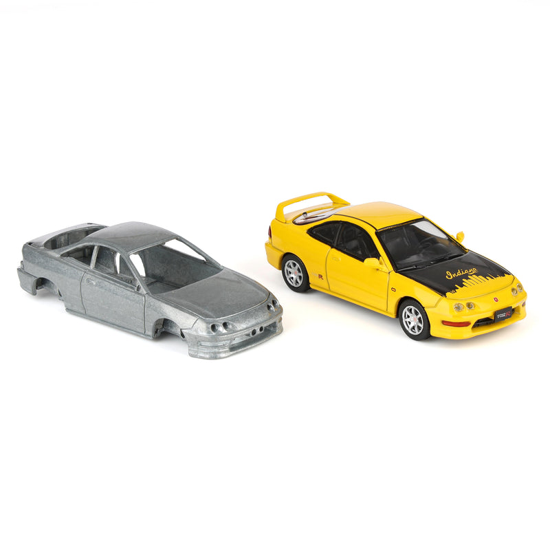 1/64 2000 Honda Integra Type R Export Version Raw Casting Dual Pack, Phoenix Yellow, 2025 GreenLight Waltersons Product Expo Dinner Exclusive