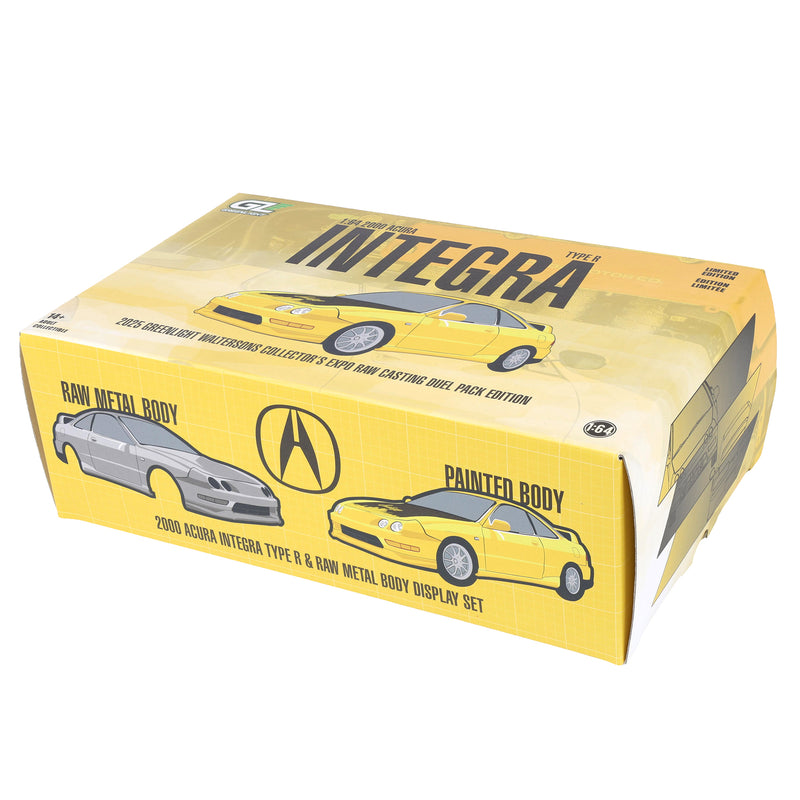 1/64 2000 Honda Integra Type R Export Version Raw Casting Dual Pack, Phoenix Yellow, 2025 GreenLight Waltersons Product Expo Dinner Exclusive