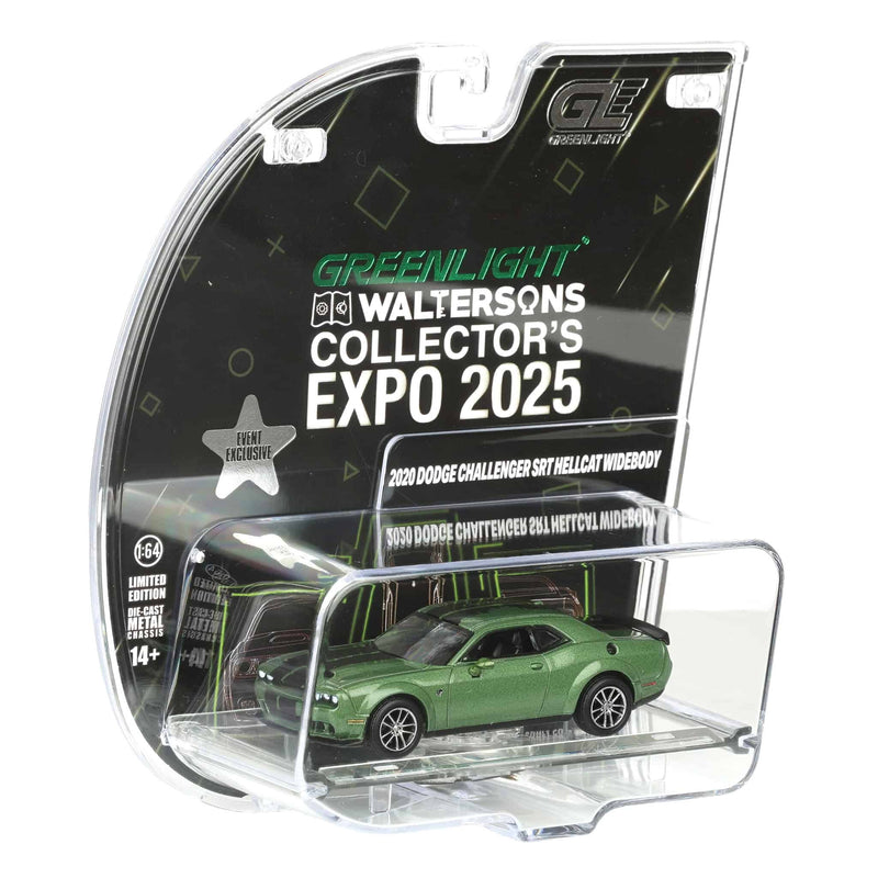 1/64 2020 Dodge Challenger SRT Hellcat Widebody, F8 Green with Indiana Stripe, 2025 GreenLight Waltersons Product Expo Exclusive