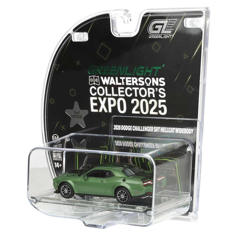 1/64 2020 Dodge Challenger SRT Hellcat Widebody, F8 Green with Indiana Stripe, 2025 GreenLight Waltersons Product Expo Exclusive