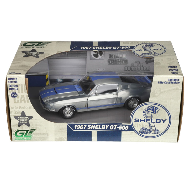 1/24 1967 Shelby GT-500, Raw with Blue Stripes, 2025 GreenLight Waterson's Product Expo Customer Gratitude Special Edition